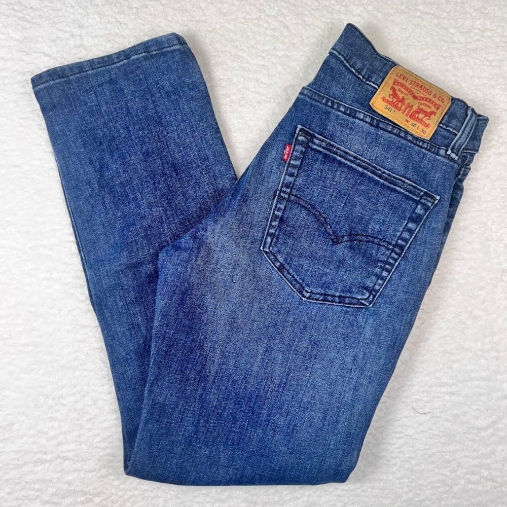 Levi's 541 Athletic Taper‎ Mens Jeans Blue Medium Wash Denim 30X30 Stretch